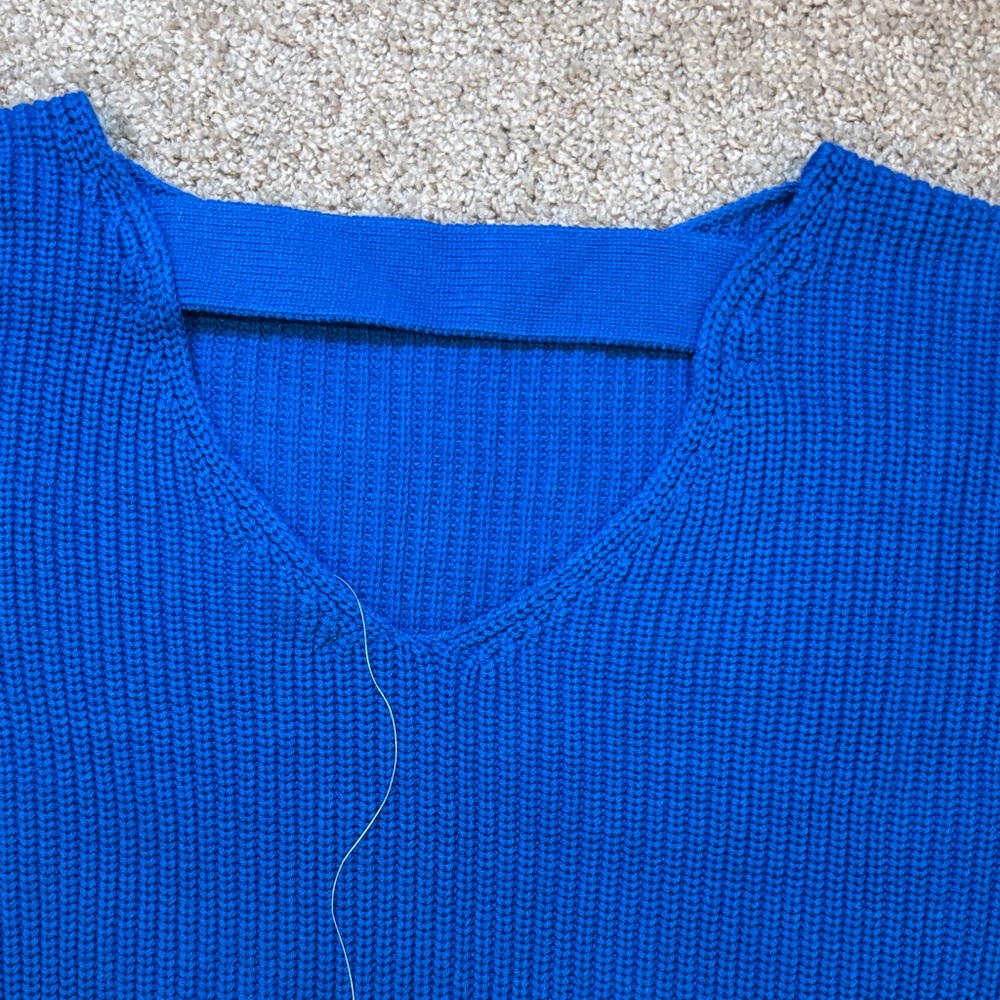 Bar III Vibrant Blue Crew Neck Sweater - Picture 5 of 7